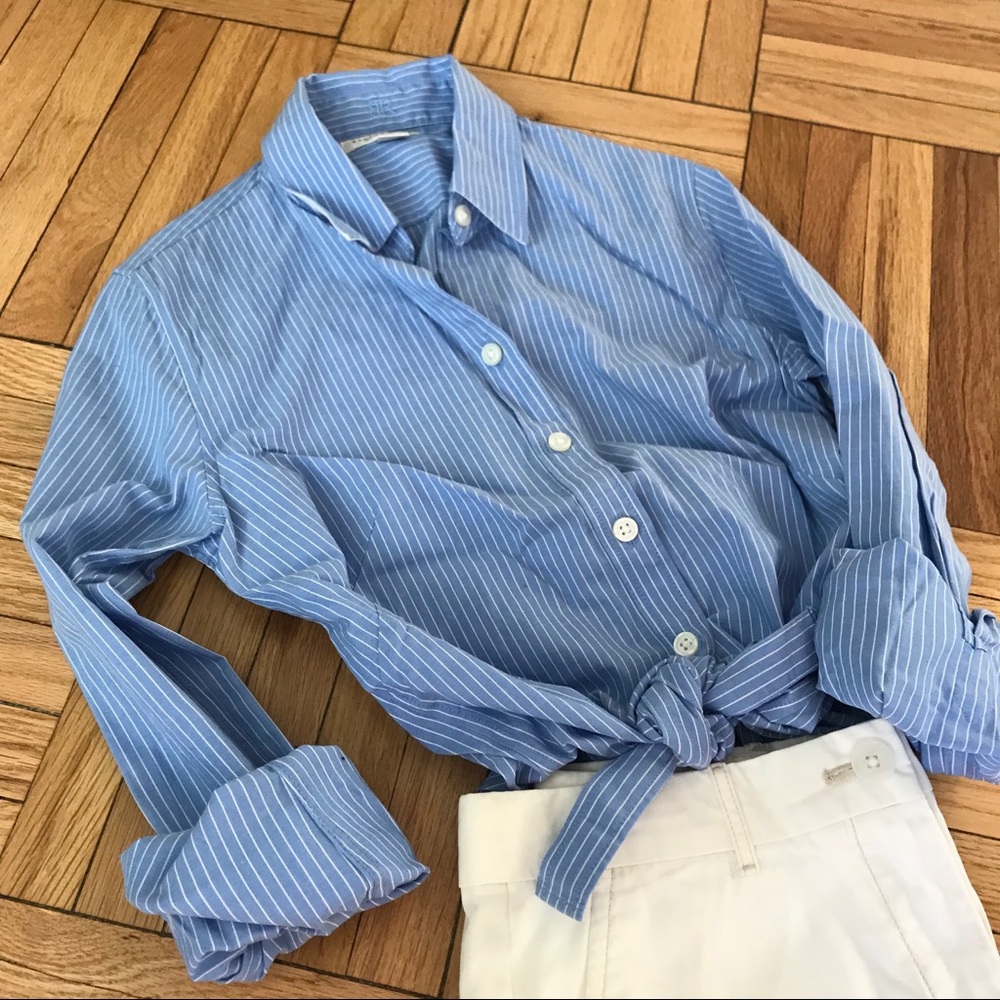 Tailored-Fitted Stretch Stripe Shirt, Non-Iron